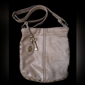 Fossil Shimmery & Studded Suede Purse